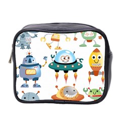 Vector set funny robots cartoon Mini Toiletries Bag (Two Sides)