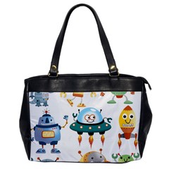 Vector set funny robots cartoon Oversize Office Handbag