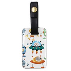 Vector set funny robots cartoon Luggage Tag (one side)