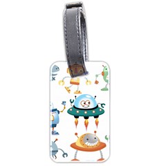 Vector set funny robots cartoon Luggage Tag (two sides)