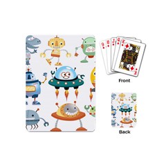 Vector set funny robots cartoon Playing Cards Single Design (Mini)