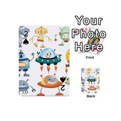 Vector set funny robots cartoon Playing Cards 54 Designs (Mini)