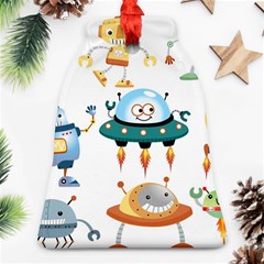 Vector set funny robots cartoon Bell Ornament (Two Sides)