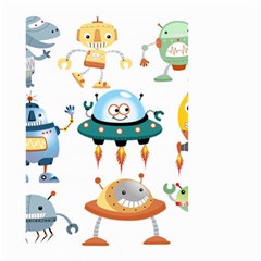 Vector set funny robots cartoon Small Garden Flag (Two Sides)