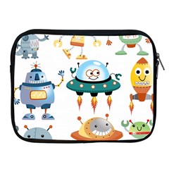 Vector set funny robots cartoon Apple iPad 2/3/4 Zipper Cases