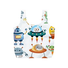 Vector set funny robots cartoon Full Print Recycle Bag (S)