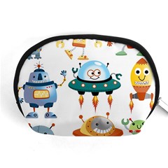 Vector set funny robots cartoon Accessory Pouch (Medium)