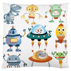 Vector set funny robots cartoon Standard Flano Cushion Case (One Side)