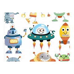 Vector set funny robots cartoon Double Sided Flano Blanket (Mini) 