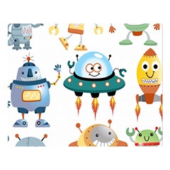 Vector set funny robots cartoon Double Sided Flano Blanket (Large) 