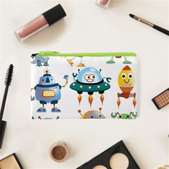 Vector set funny robots cartoon Cosmetic Bag (XS)