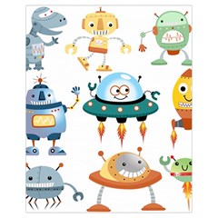 Vector set funny robots cartoon Drawstring Bag (Small)