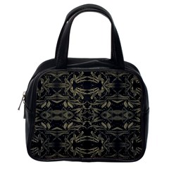 Stylized Golden Ornate Nature Motif Print Classic Handbag (one Side) by dflcprintsclothing