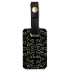 Stylized Golden Ornate Nature Motif Print Luggage Tag (one Side) by dflcprintsclothing