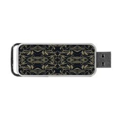 Stylized Golden Ornate Nature Motif Print Portable Usb Flash (one Side) by dflcprintsclothing