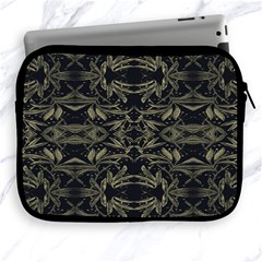 Stylized Golden Ornate Nature Motif Print Apple Ipad 2/3/4 Zipper Cases by dflcprintsclothing