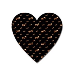 Out Word Motif Print Pattern Heart Magnet