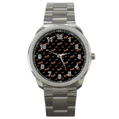 Out Word Motif Print Pattern Sport Metal Watch by dflcprintsclothing