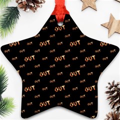 Out Word Motif Print Pattern Star Ornament (two Sides)