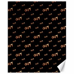 Out Word Motif Print Pattern Canvas 16  X 20 