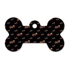 Out Word Motif Print Pattern Dog Tag Bone (two Sides) by dflcprintsclothing