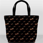 Out Word Motif Print Pattern Bucket Bag Front