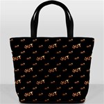 Out Word Motif Print Pattern Bucket Bag Back