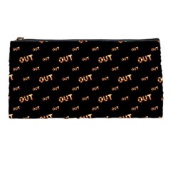 Out Word Motif Print Pattern Pencil Case by dflcprintsclothing