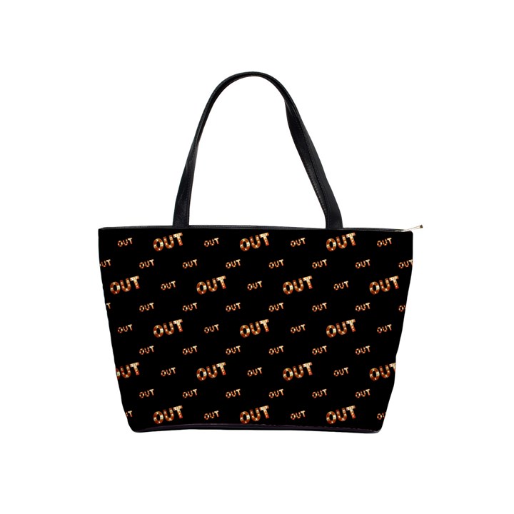 Out Word Motif Print Pattern Classic Shoulder Handbag