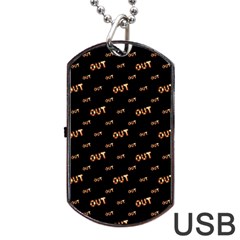 Out Word Motif Print Pattern Dog Tag Usb Flash (two Sides)