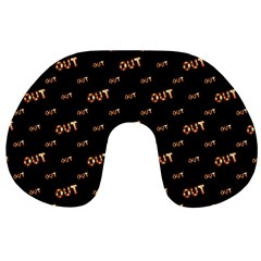 Out Word Motif Print Pattern Travel Neck Pillow by dflcprintsclothing