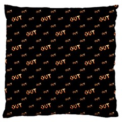 Out Word Motif Print Pattern Large Flano Cushion Case (two Sides) by dflcprintsclothing