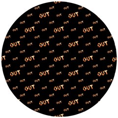 Out Word Motif Print Pattern Wooden Puzzle Round by dflcprintsclothing