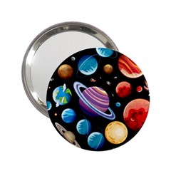 Background with many planets space 2.25  Handbag Mirrors