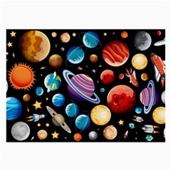 Background with many planets space Large Glasses Cloth