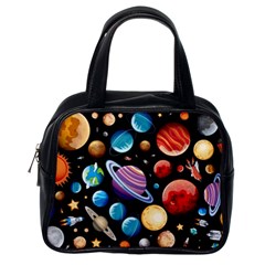 Background with many planets space Classic Handbag (One Side)