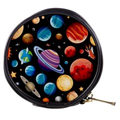 Background with many planets space Mini Makeup Bag