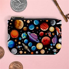 Background with many planets space Mini Coin Purse