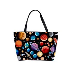 Background with many planets space Classic Shoulder Handbag