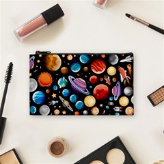 Background with many planets space Cosmetic Bag (Small)