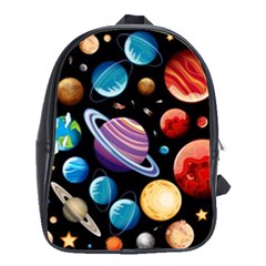 Background with many planets space School Bag (Large)