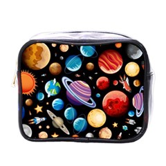 Background with many planets space Mini Toiletries Bag (One Side)