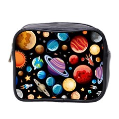 Background with many planets space Mini Toiletries Bag (Two Sides)