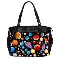 Background with many planets space Oversize Office Handbag (2 Sides)