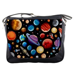 Background with many planets space Messenger Bag