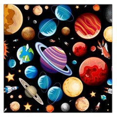 Background with many planets space Large Satin Scarf (Square)