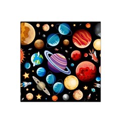 Background with many planets space Satin Bandana Scarf