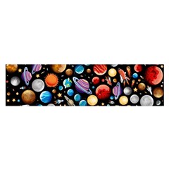 Background with many planets space Satin Scarf (Oblong)