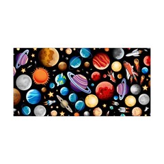 Background with many planets space Yoga Headband