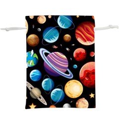 Background with many planets space  Lightweight Drawstring Pouch (XL)